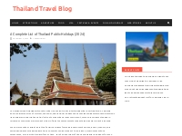Thailand Public Holidays 2024: Official Dates and Purpose