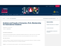 Institute and Faculty of Actuaries | IFoA | International Members | Th