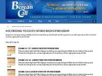 According to God s Word Radio Program | thebereancall.org
