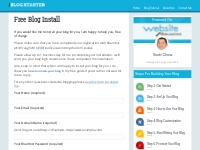 Free Blog Install - The Blog Starter