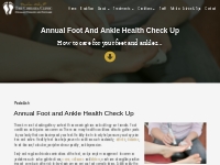 Annual Foot and Ankle Health Check Up | The Chelsea Clinic