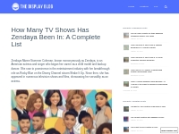 How Many TV Shows Has Zendaya Been In: A Complete List - The Display B