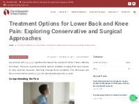 Effective Lower Back   Knee Pain Treatments