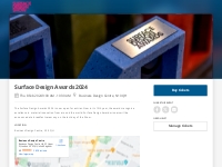 Buy tickets - Surface Design Awards 2024 - Business Design Centre, Thu