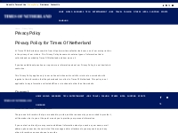 Privacy Policy - Times of Netherland