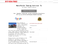 Mansfield Towing Service Tx