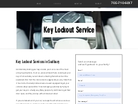Key Lockout Service | Sudbury Towing