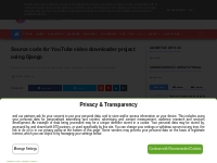 Source code for YouTube video downloader project using Django - Free S