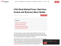 USA Stock Market Prices: Real-time Business News Update