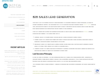Lead Generation - Business to Business Lead Generation