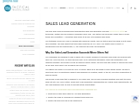 Sales Lead Generation - Business to Business Lead Generation