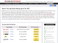 Legal Sports Betting Age | What Is The Age To Bet On Sports?