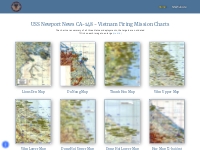 USS Newport News CA-148 Firing Mission Charts - Vietnam 68-69-72