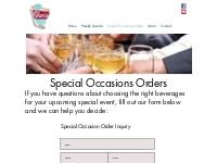 Special Occasions Orders | Van's Liquor Store