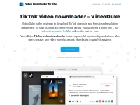 TikTok video downloader for Mac | VideoDuke