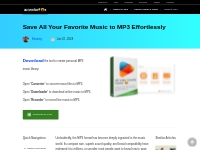 Save All Your Favorite Music to MP3 Effortlessly
