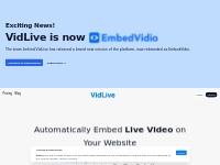 VidLive | Embed Live Facebook, YouTube Feed To Your Website