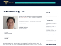 Shunwei Wang, LAc   Viva Healthy Life   The Center for Holistic Medici