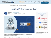 The Very Best VPN for 2024: 21 Services Compared   Ranked - VPN Compar