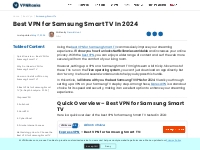 Best VPN for Samsung Smart TV In 2024
