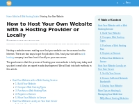 How to Host Your Own Website with a Hosting Provider or Locally - WHSR