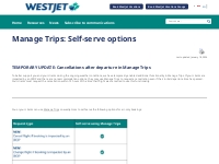 Manage Trips: Self-serve options   WestJet Travel Agents