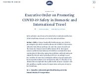 Executive Order on Promoting COVID-19 Safety in Domestic and Internati