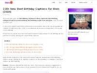 230+ New Best Birthday Captions For Mom (2024)   WishesQ