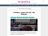 WordPress Support Plan for Web Designers - WordHer
