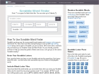   	Scrabble Word Finder - Online Scrabble Cheat | Word Unscrambler