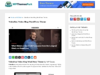VideoBox Video Blog WordPress Theme   WP Themes Park