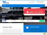 Wylie Towing | Call (469) 726-4070 | 24/7 Emergency Towing Wylie TX