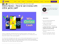 Online Games - How to earn money with online games apk?