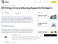 NDIS Group Services: Enhancing Support for Participants | Zupyak