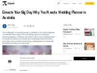 Elevate Your Big Day Why You Need a Wedding Planner in Australia | Zup