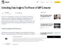Unlocking Data Insights: The Power of SAP Extractor | Zupyak