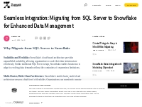Seamless Integration: Migrating from SQL Server to Snowflake for Enhan