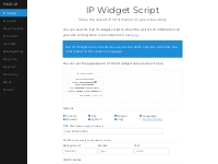 IP Widget Script - Show the Visitor's IP on Your Site