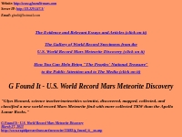 G Found It -- U.S. World Record Mars Meteorite Discovery