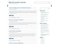 Mental health articles | OF mental health  care and mentally ill