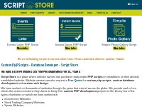 Custom PHP Scripts | Database Developer | Script Store