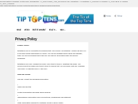 Privacy Policy - TipTopTens.com