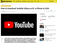 How to download YouTube videos directly to your Phone 2023 - Betechwis