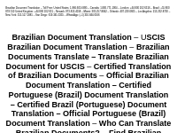 Brazilian Document Translation   Toll Free: 1.800.210.2049   WhatsApp: