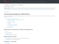Apache Community Development - Community Development: What we do