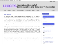  		International Journal of communication and computer Technologies