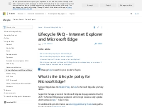 Lifecycle FAQ - Internet Explorer and Microsoft Edge | Microsoft Learn