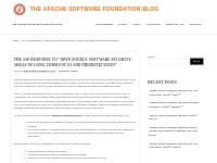 The ASF Response to  Open Source Software Security: Areas of Long-Term