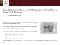        Texas State begins Narcan distribution program at San Marcos, R