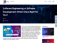 Software Engineering vs Software Development: